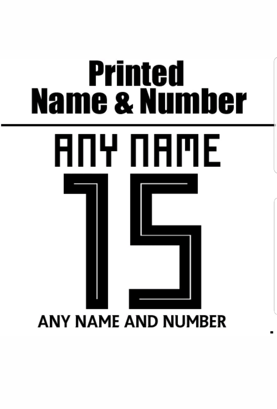 Printing - Name & Number Printed on Back of Shirt of Kits - gr8sportskits