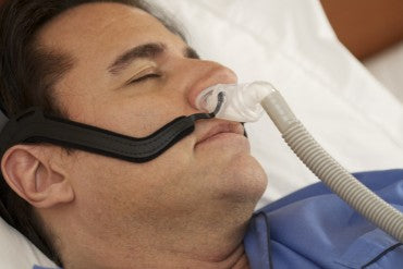 CPAP nasal pillow mask sleeping