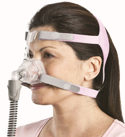 woman wearing cpap nasal mask