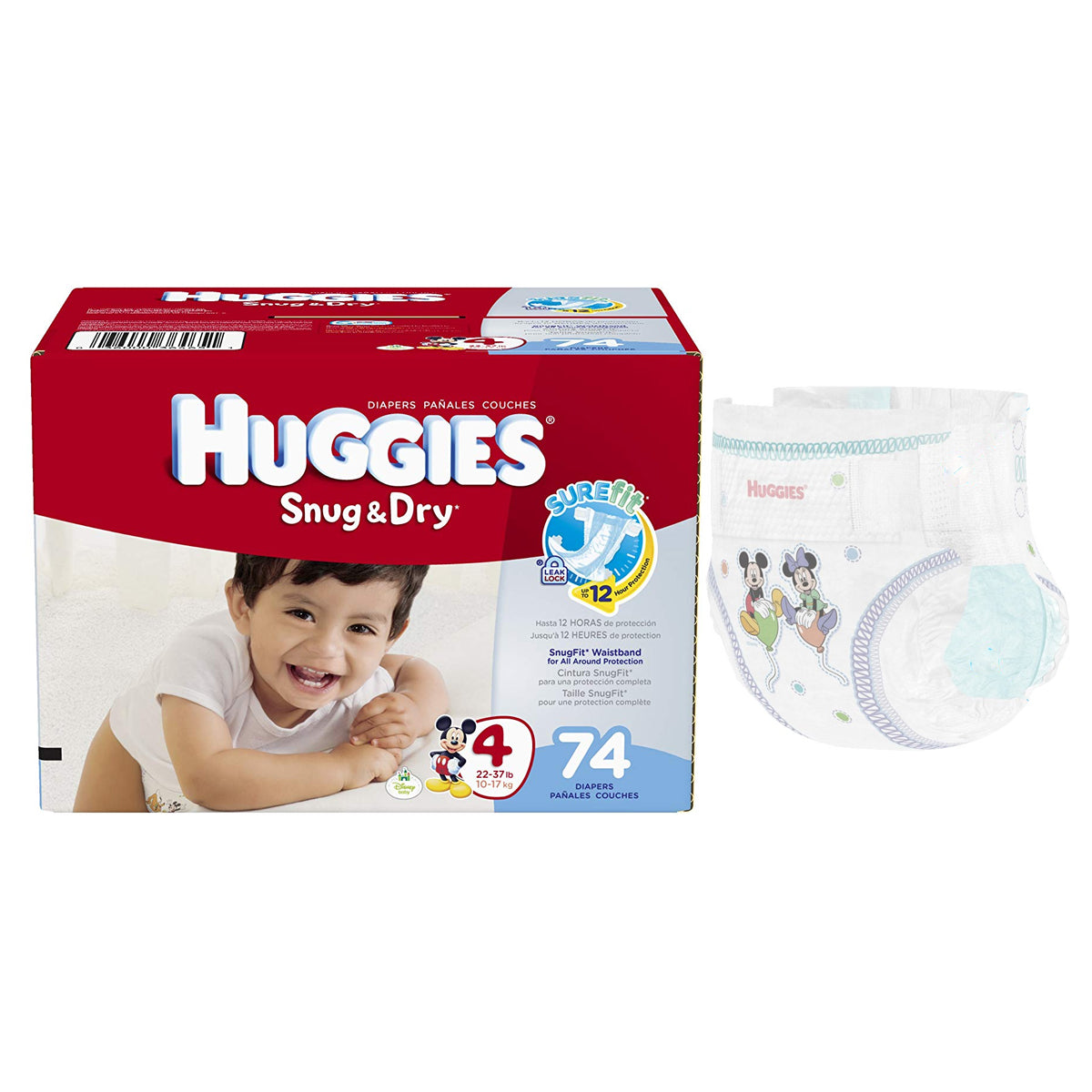 Huggies Snug And Dry Diapers Size 4 Big Pack 74 Count 1378