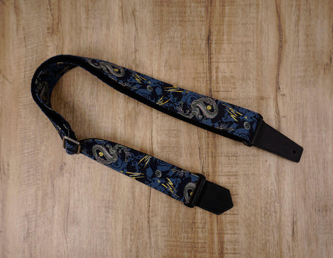 lightning bolt dragon guitar strap