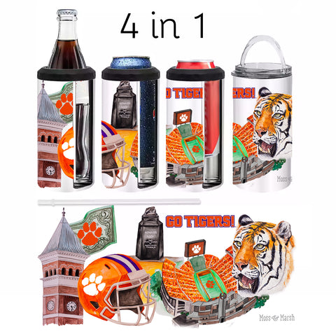 Home Sticker Collage 4-in-1 Stainless Steel Can Cooler