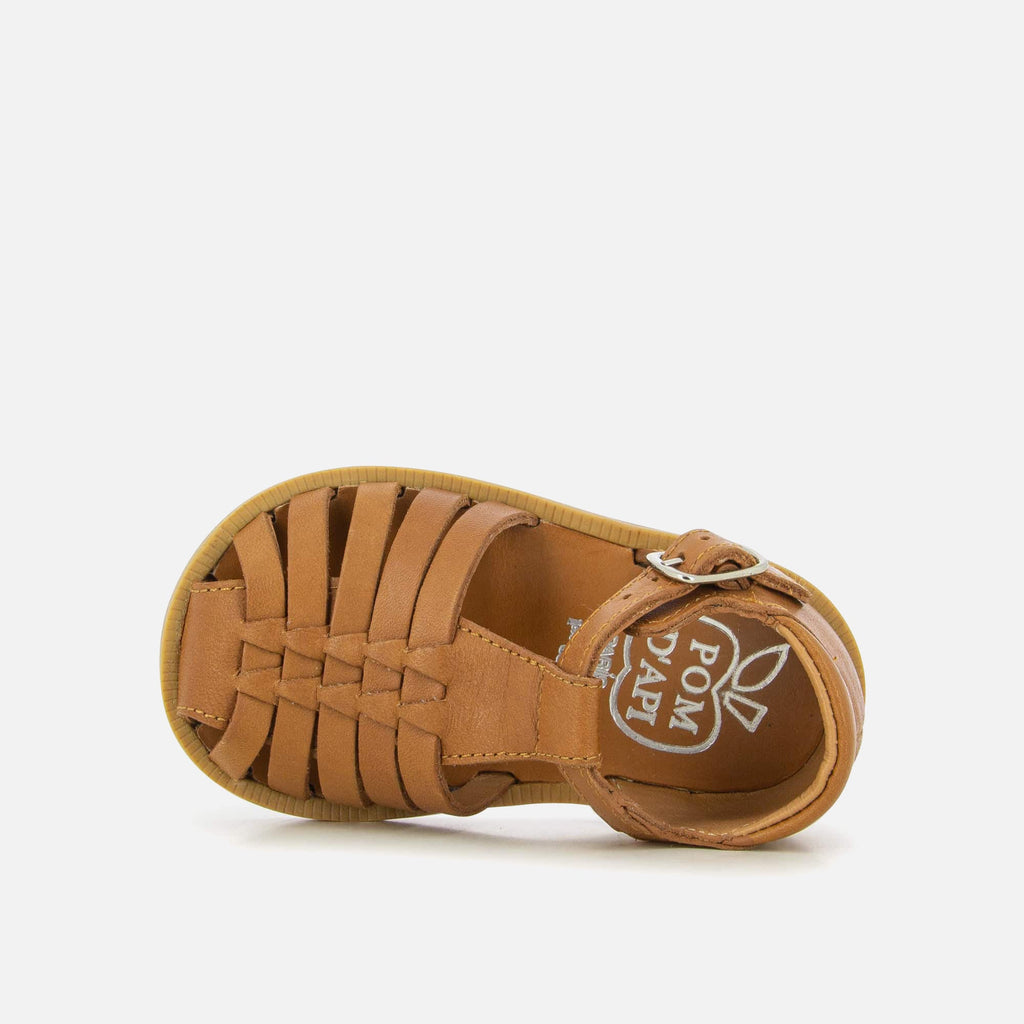 Sandale en cuir lisse camel - Poppy Pitti