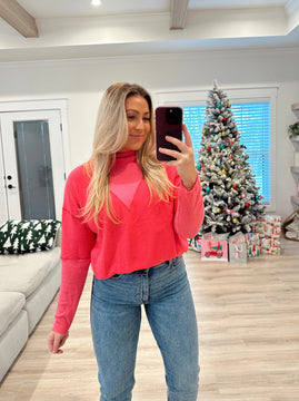 Pop Of Pink Long Sleeve Top