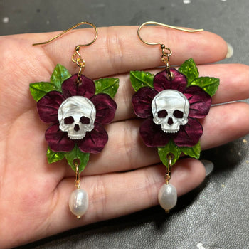 photo of Blooming Skull Earrings