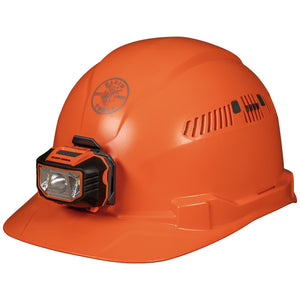 Klein 60901 Hard Hat, Vented, Orange Cap Style with Headlamp Klein 60901