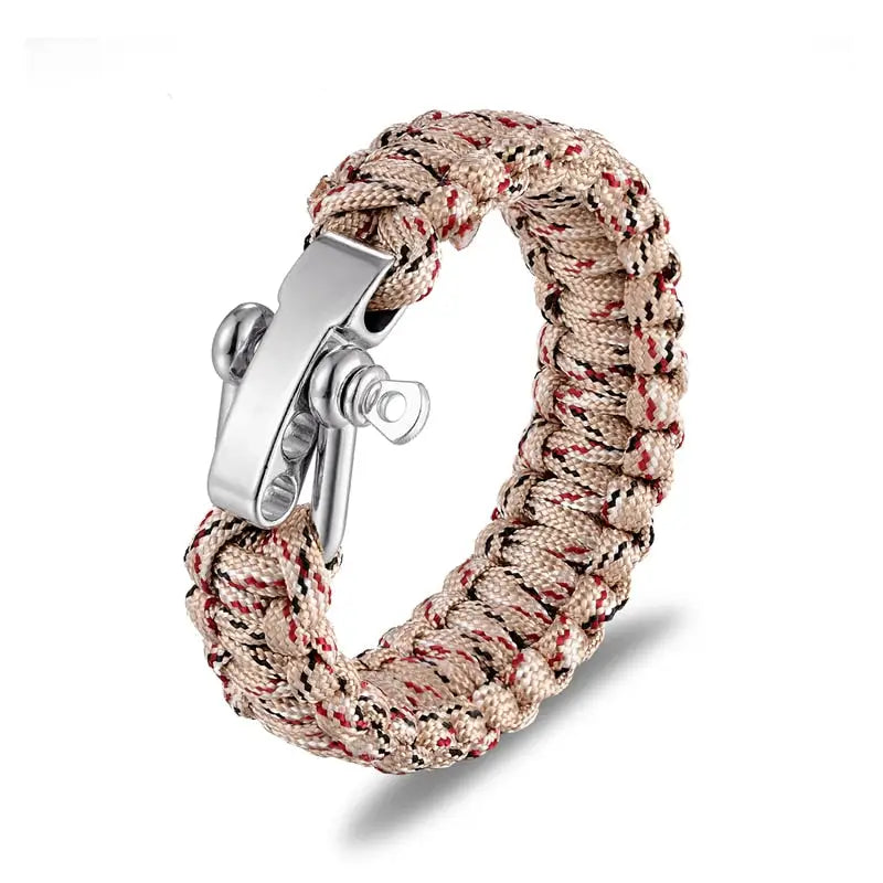 Bracelet de Survie Paracorde Noir & Rouge - Bracelets Tendances