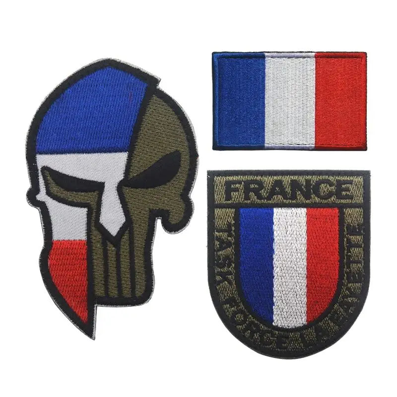 Acheter Patch drapeau français brodé avec boucle à crochet, emblème  national français