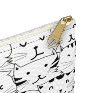 Black and White Cat Pattern Pouch
