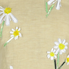 Swatch of color Rustic beige with daisy embroidery