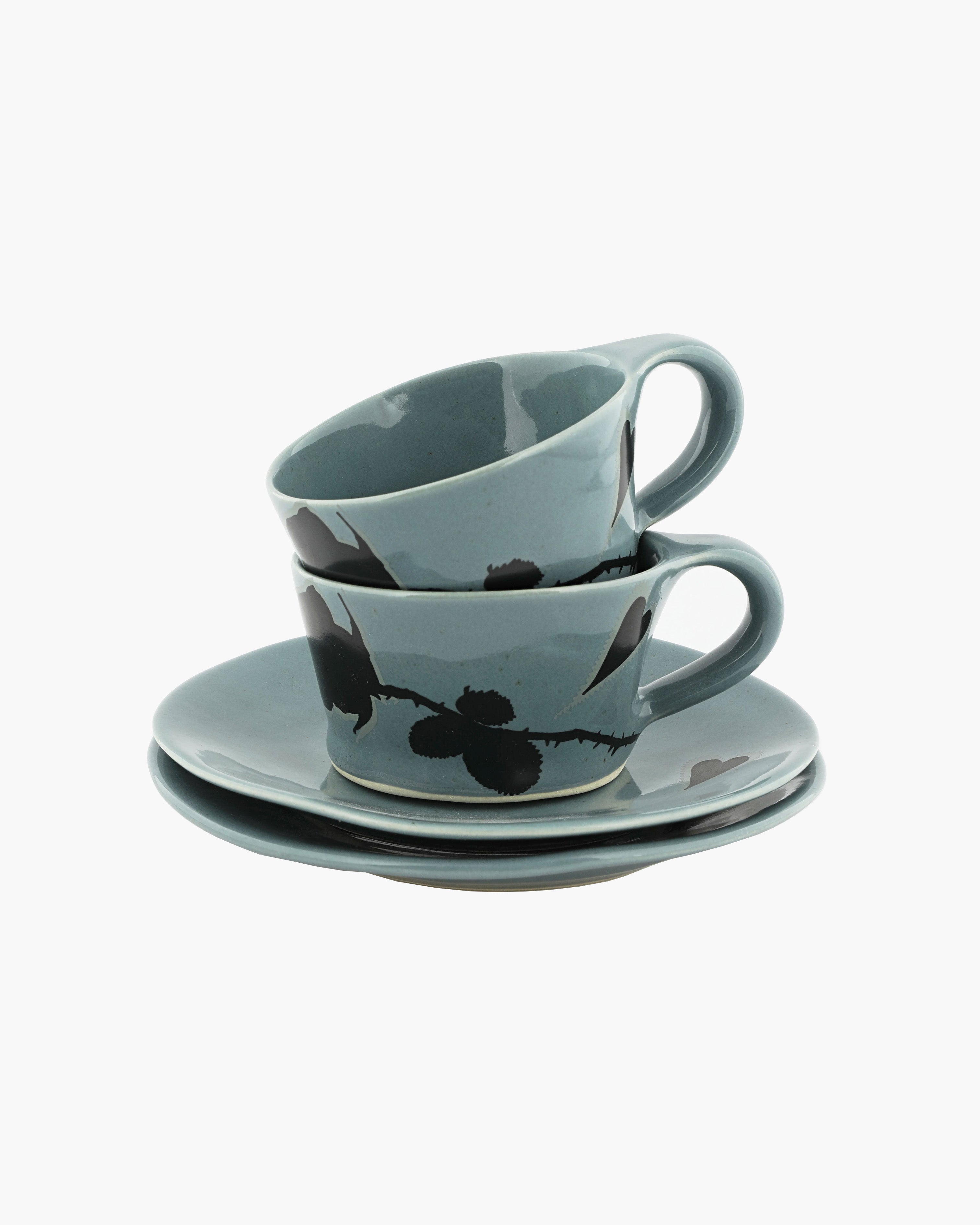 Unique Design Porcelain Espresso Cups Saucers Set Drinkware