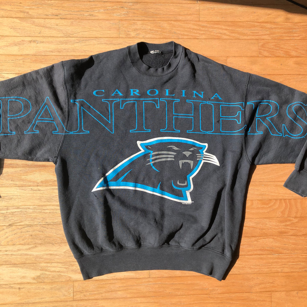 Vintage 90s Sweatshirt Carolina PANTHERS Nfl Football Black