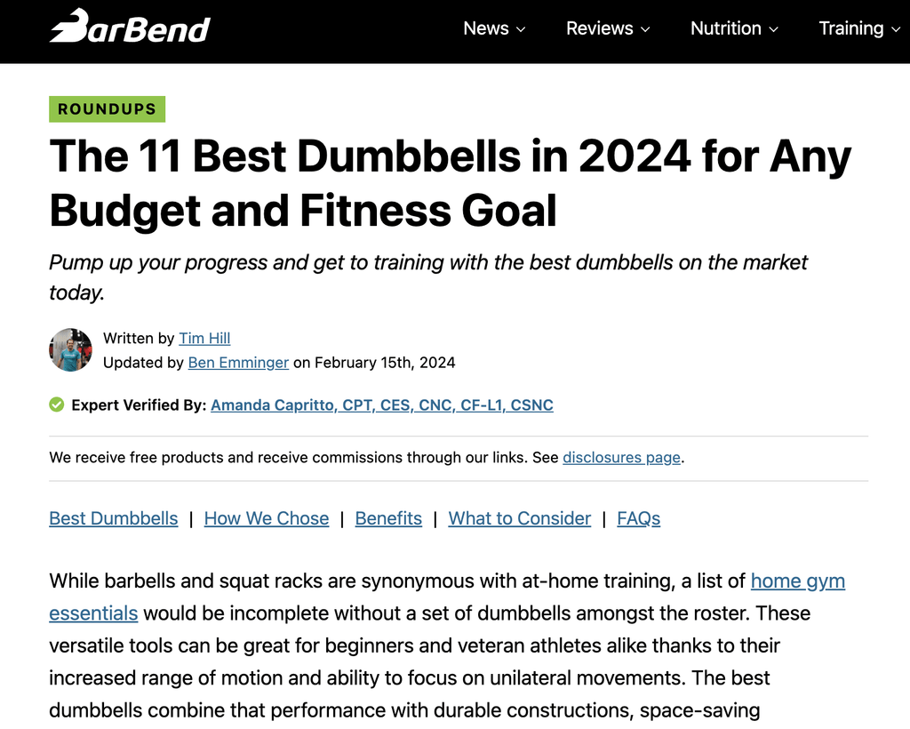 The 11 Best Dumbbells in 2024 for Any Budget and Fitness Goal