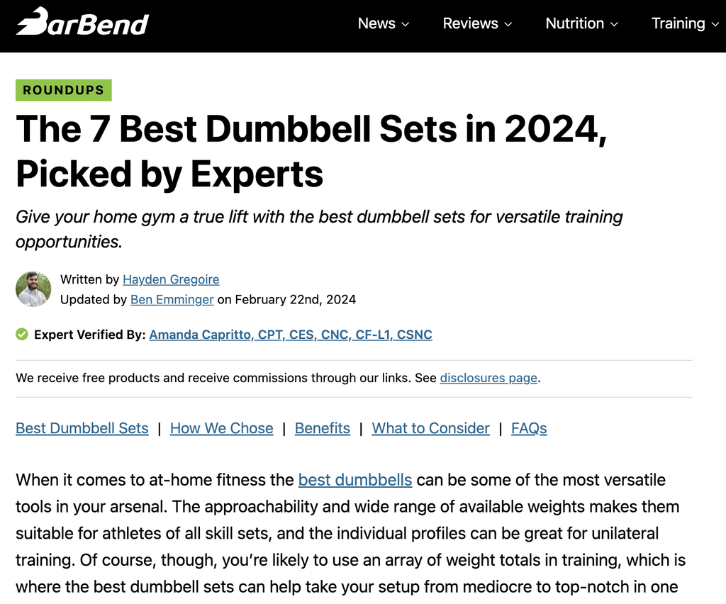 The 7 Best Dumbbell Sets in 2024, Picked by Experts