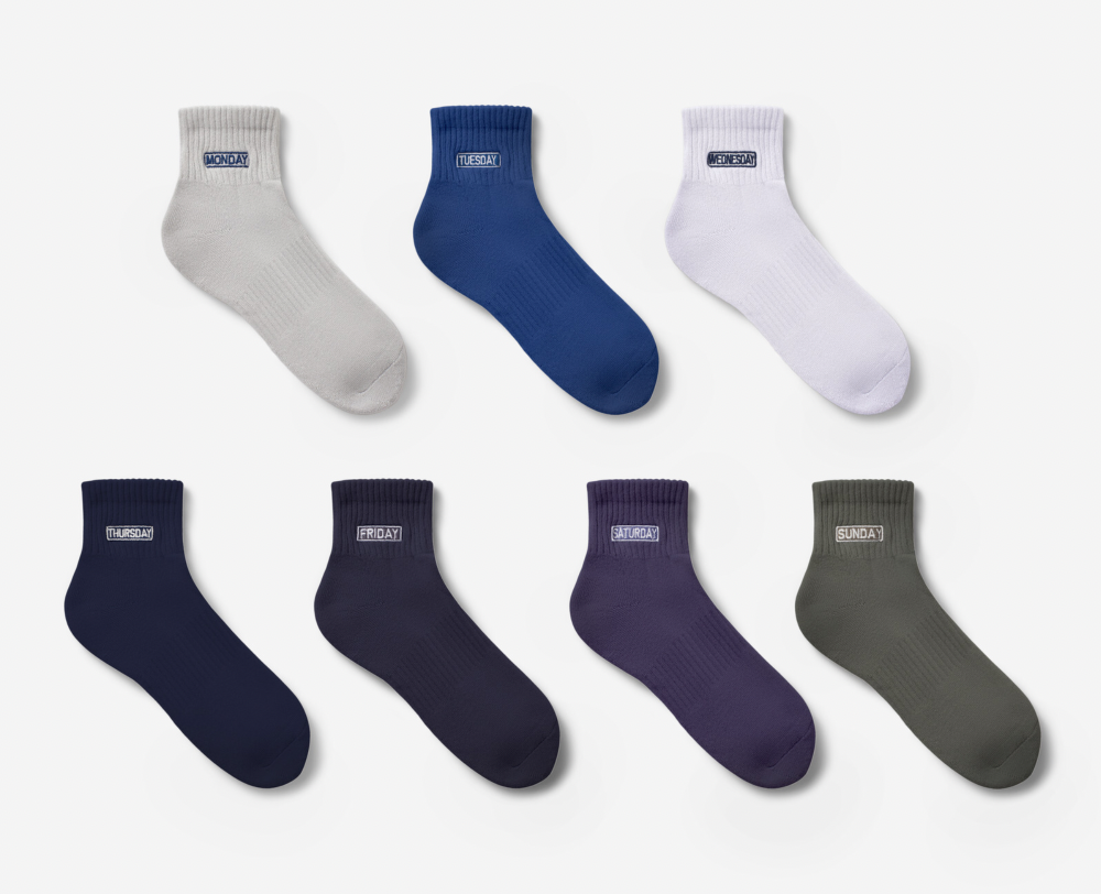 Men's Seven-Pack Multiplier Cushioned Cotton-Blend Ankle Socks – SMRTFT