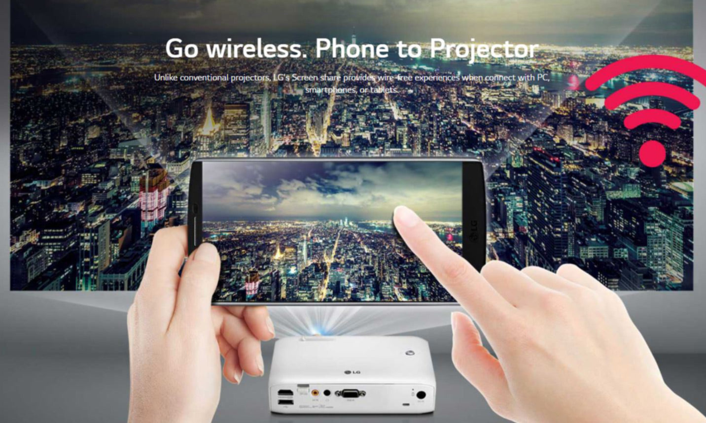 Go wireless. Phone to Projector
