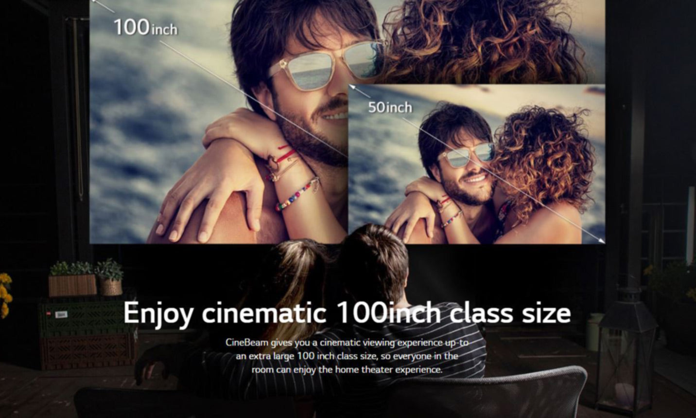 Enjoy cinematic 100inch class size