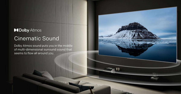 98SUE9580 comes with Dolby Atmos to put you in the middle of multi-dimensional surround sound