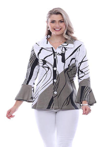 plus size black and white jacket