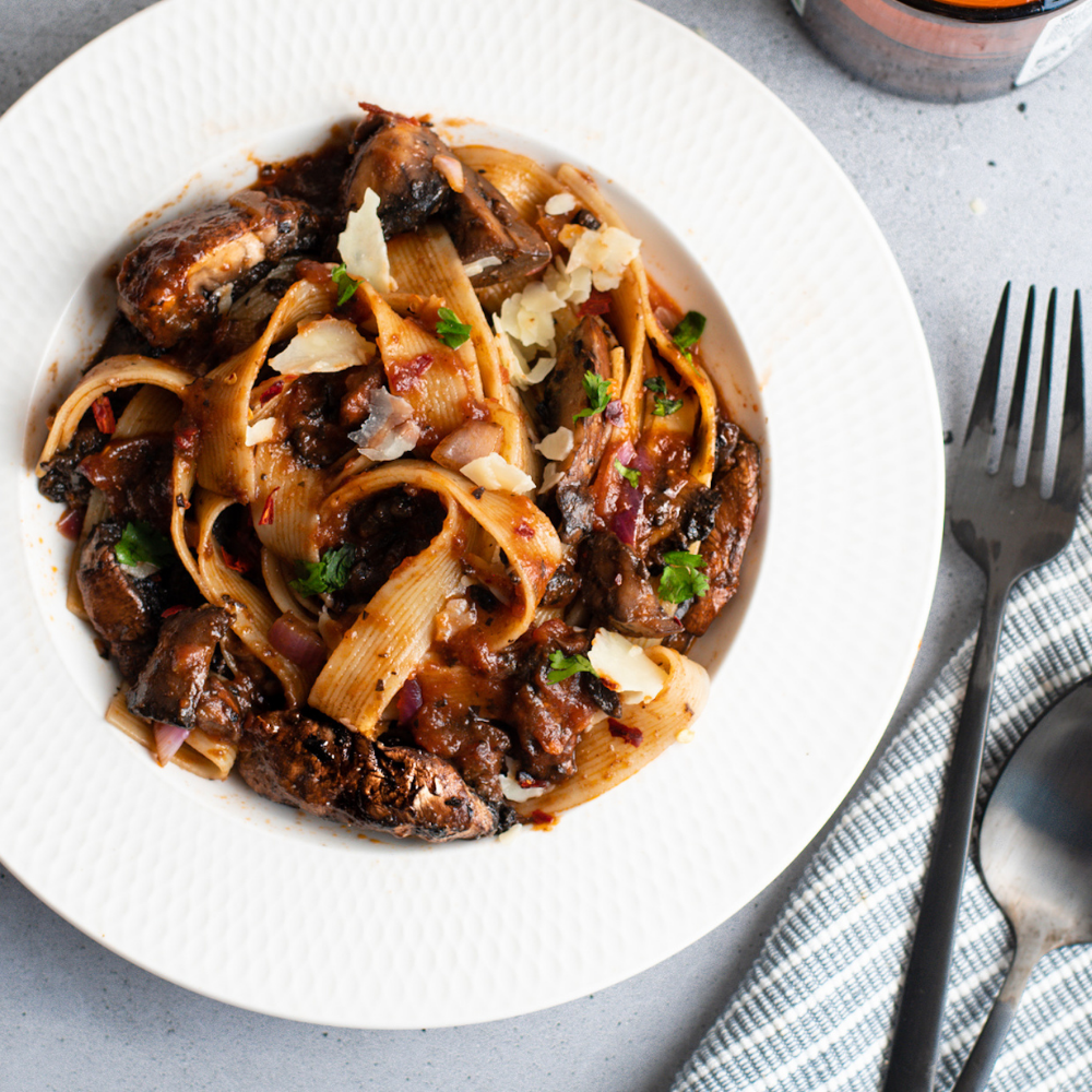 Recipe : Portobello mushroom ragu with pappardelle – Hudson Meats