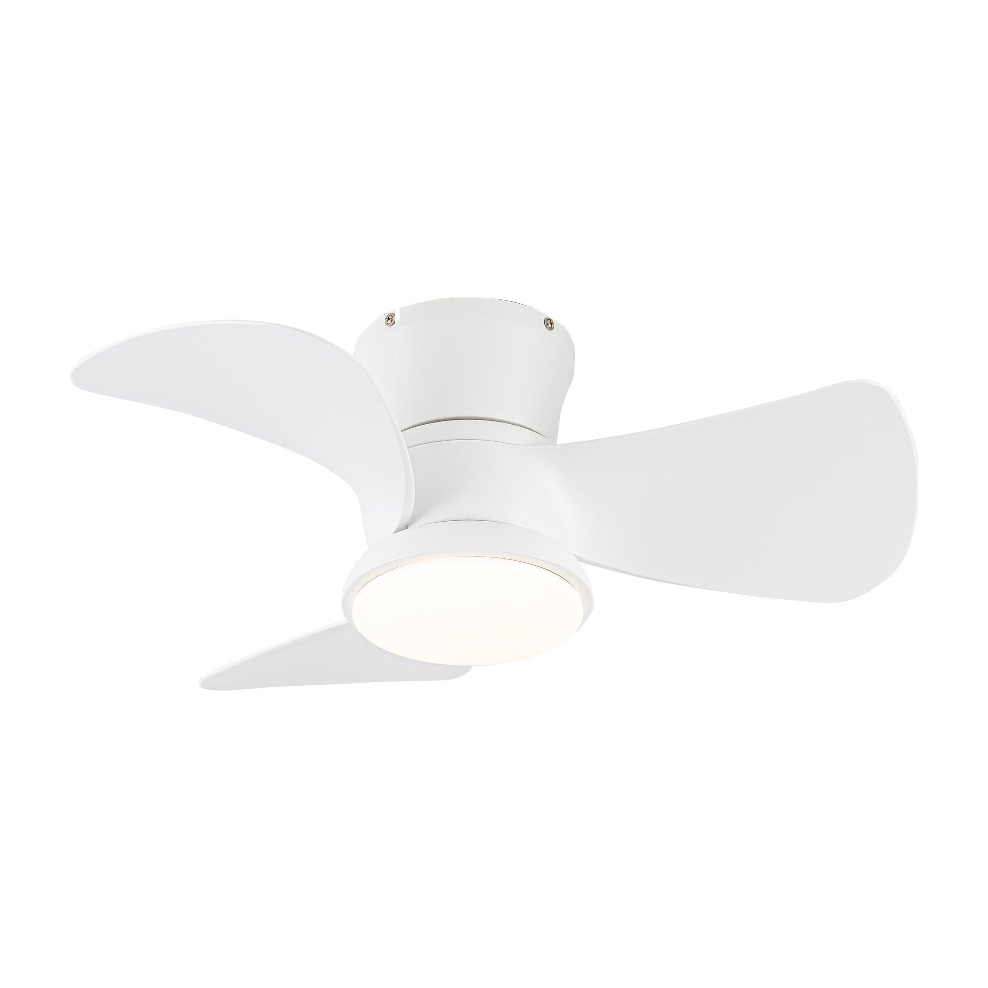 31" Mazon Modern DC Motor Flush Mount Reversible Ceiling Fan with LED Lighting and Remote Control