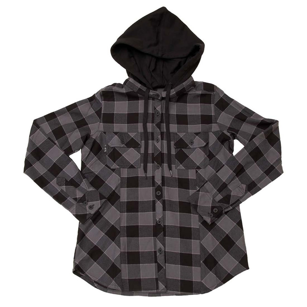 black flannel with hood