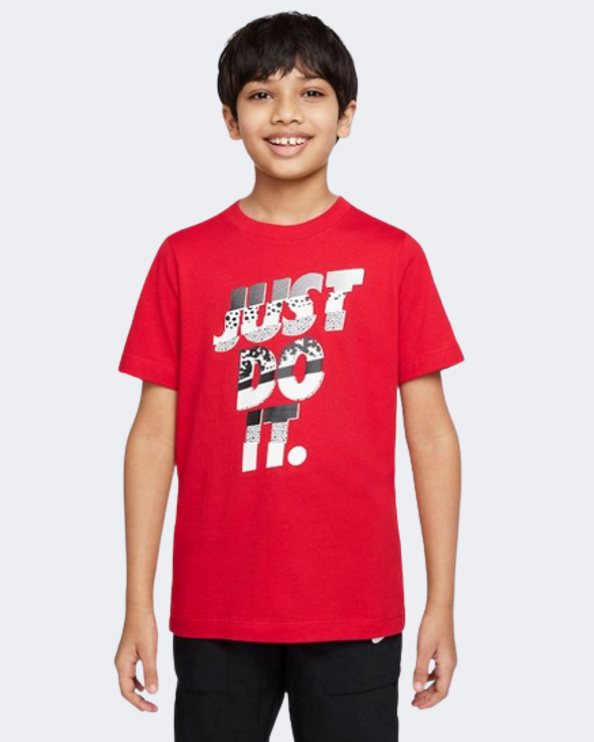 Nike Sportswear Core Brandmark Boys Lifestyle T-Shirt Red Do1822-657 ...