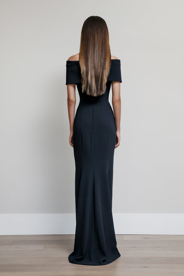 Jewel Neck Feather Trim Dress – Catherine Regehr