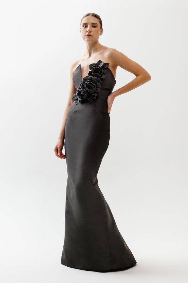 ILA Kate Strapless Gown in Black