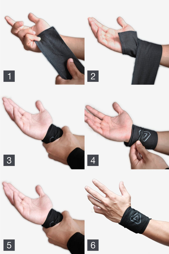 Wearing guide of grav wrist wraps