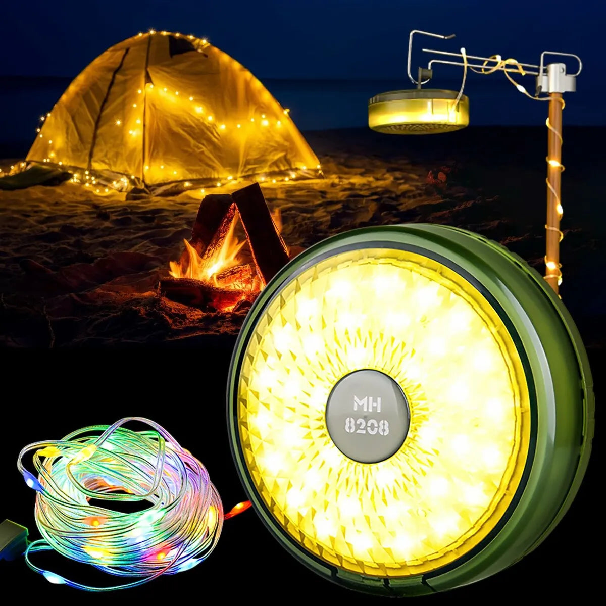 Tenq Ghirlanda luminoasa camping, lanterna si functie de baterie externa, LED…