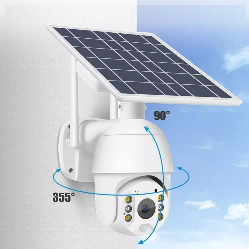 RESIGILAT - Camera de supraveghere wireless cu panou solar si rotire 355°, control telefon, 1080p, WiFi/4G, vedere nocturna infrarosu