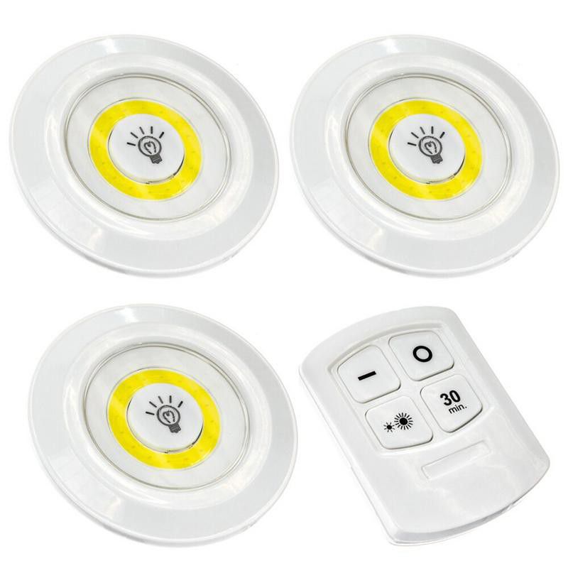 Set 3 lampi LED 3W COB cu telecomanda