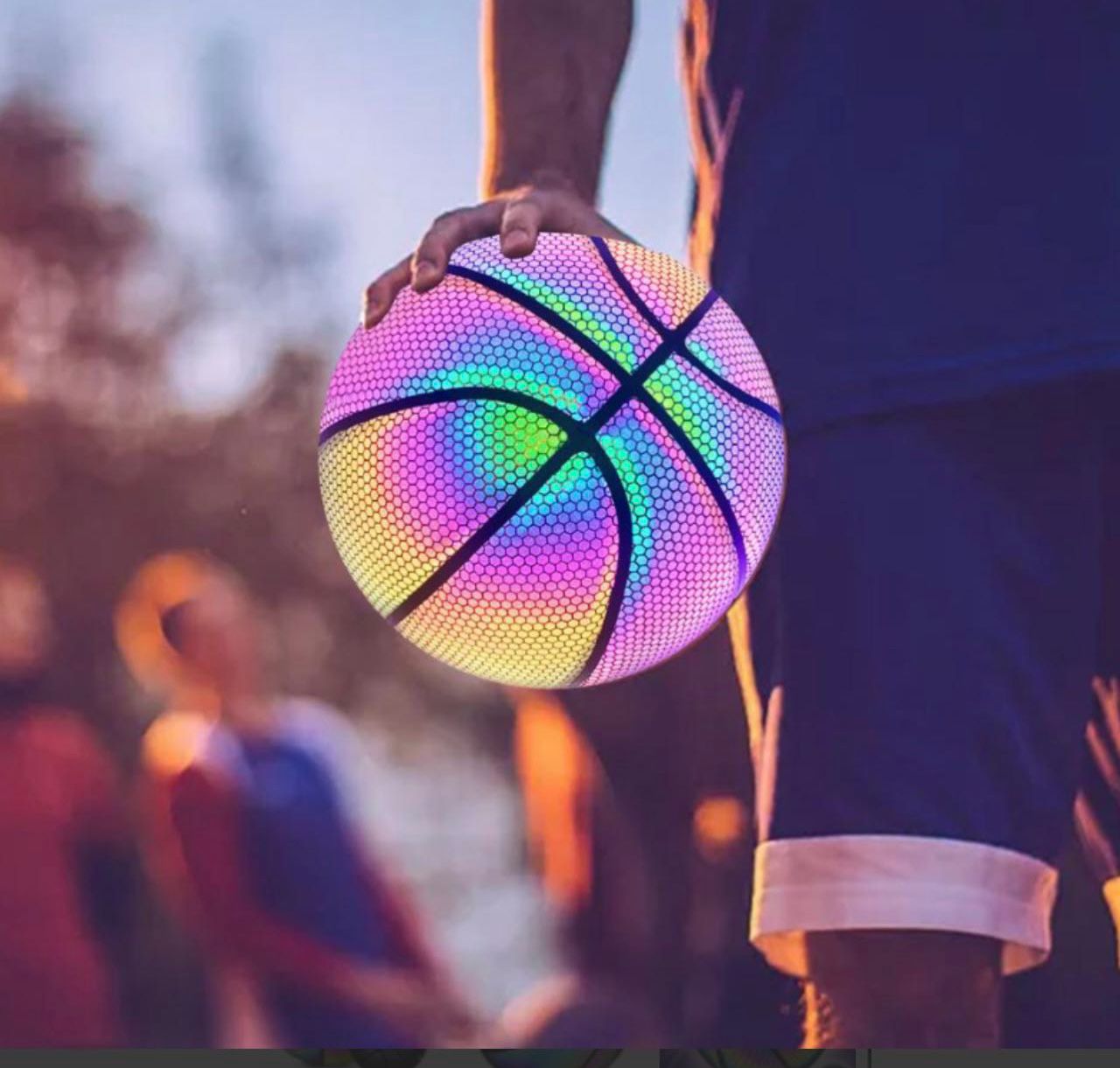 Minge Basketball reflectiva, holografic colorata, 24.5 cm