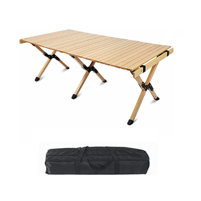 RESIGILAT - Masa pliabila din lemn, portabila, pentru camping 120 x 60 cm