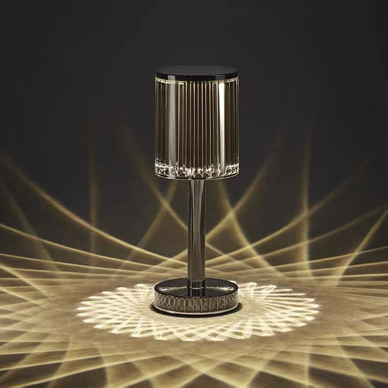 RESIGILAT - Lampa de masa wireless din cristal acrilic cu touch si incarcare prin usb