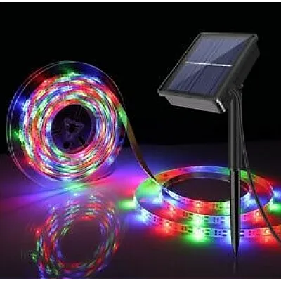 Banda led solara RGB cu panou solar si 5 moduri de iluminare