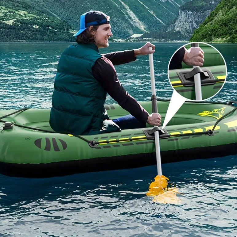 Barca gonflabila pentru pescuit si sporturi acvatice 230 X 130 CM, 2 persoane, 2 vasle + pompa