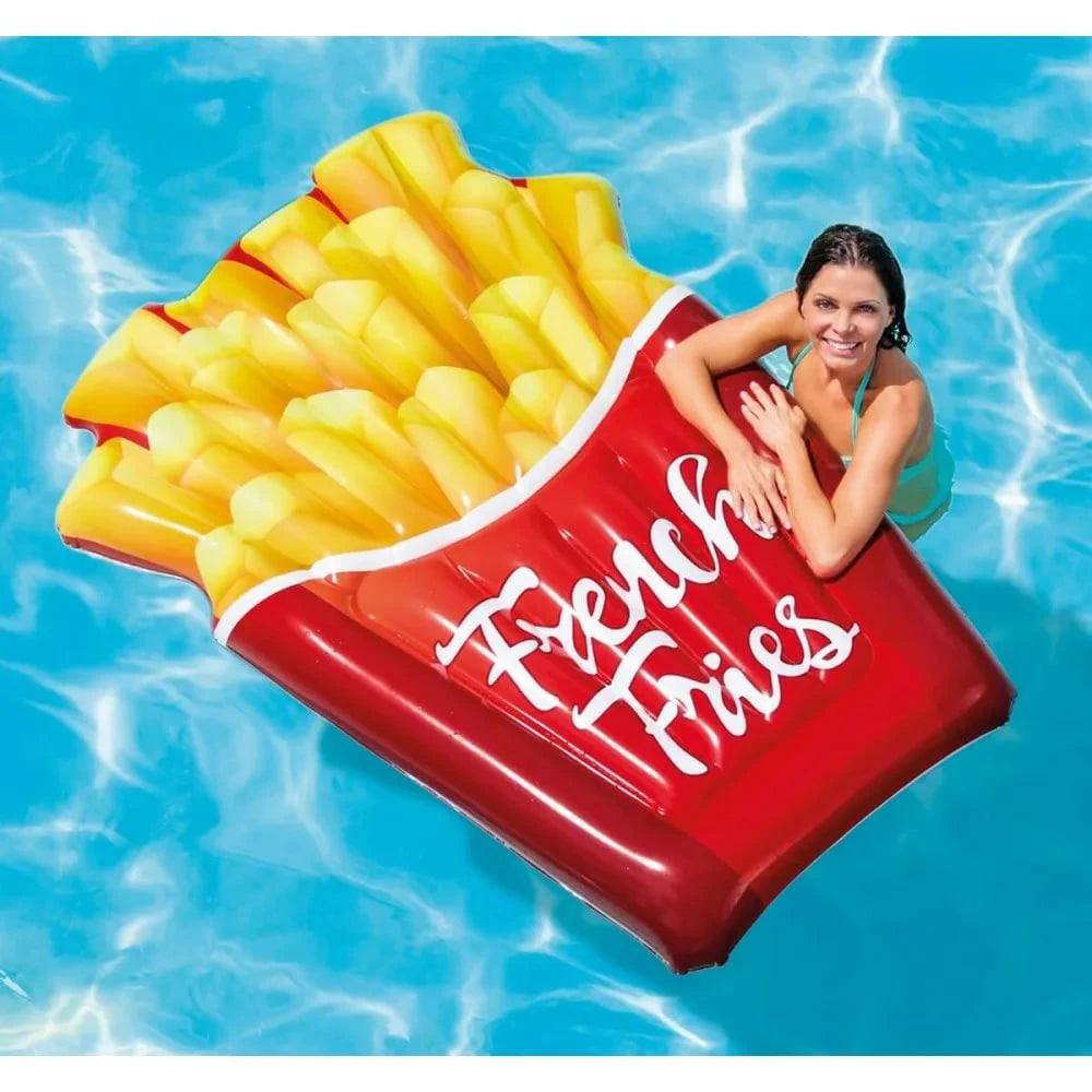 Saltea gonflabila Intex French Fries 58775 Multicolor, 168x119x18cm, pentru adulti si copii