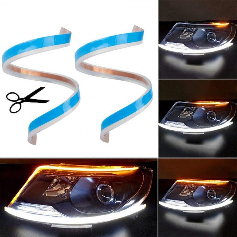 Set 2 benzi LED strip DRL cu functie de semnal secvential