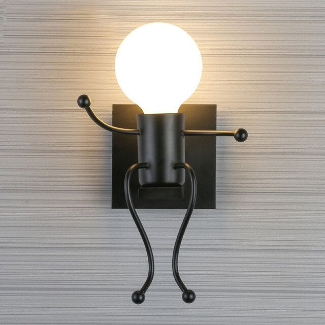 Lampa metalica retro industriala tip humanoid, soclu E27, diverse modele