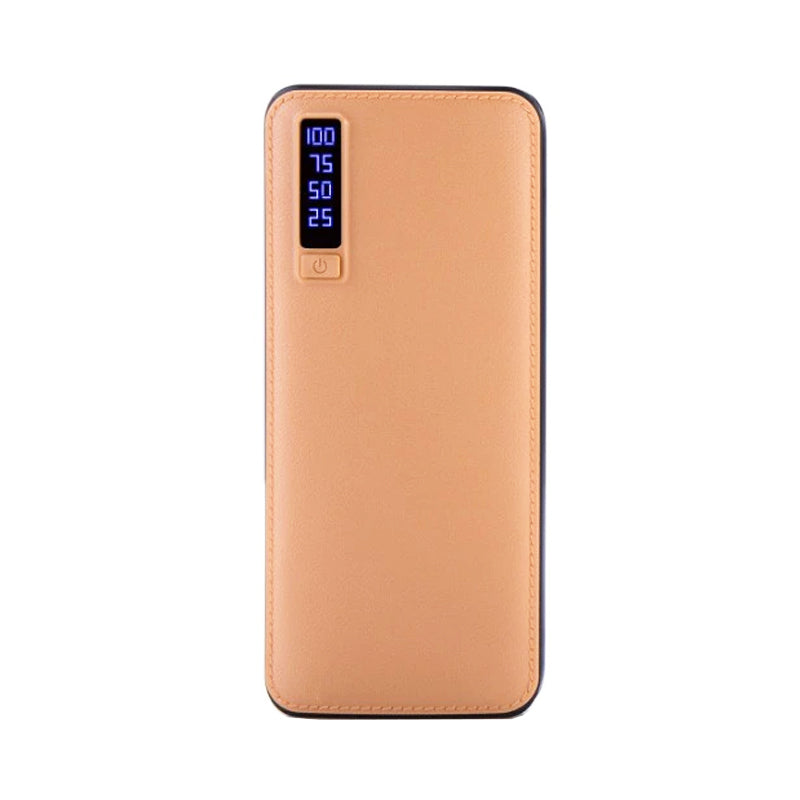 Baterie externa 30000 mAh, 3 port USB si lanterna, carcasa piele