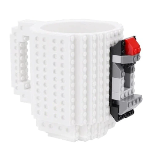 Cana customizabila cu piese lego, pentru copii, 350 ml, plastic