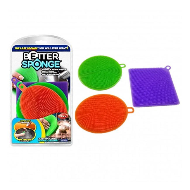 Set 3 bureti de vase din silicon Better Sponge