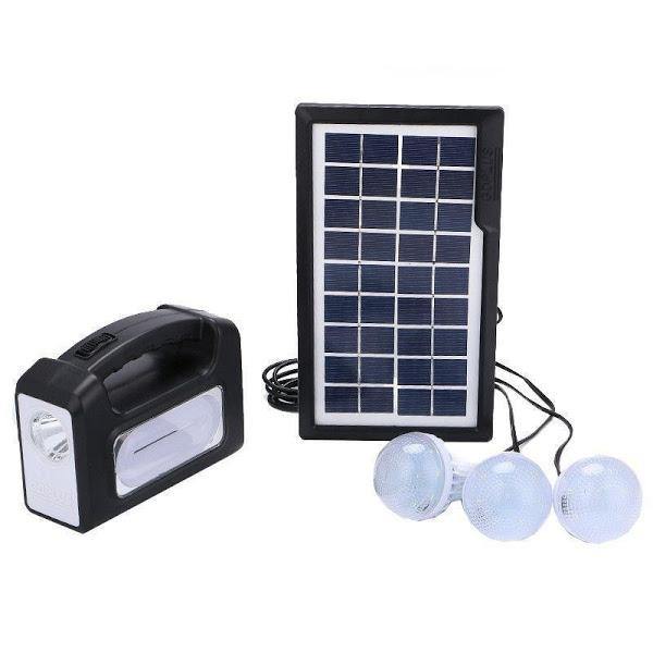 Kit panou solar GDLITE-GD3 cu 3 becuri si lanterna inclusa