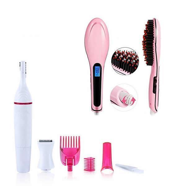 Perie indreptat parul Straight Brush + Trimmer electric Sweet Precision