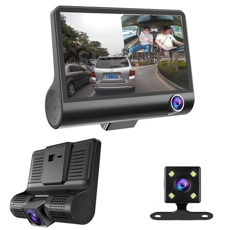 Camera auto tripla Blackbox L300-1, Full-HD, 3 camere-FATA/SPATE/INTERIOR, ecran 4', G Senzor
