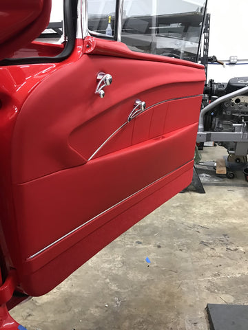 Hand built custom door panels for tri five chevy