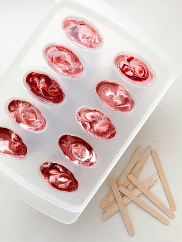 Swirled Ingredients Placed in Ice Tray