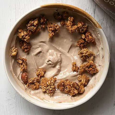 The Same Bowl with the Tejari Cacao and Yogurt Mixed with Granola Added